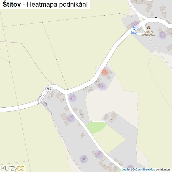 Mapa Štítov - Firmy v části obce.