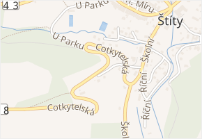 Cotkytelská v obci Štíty - mapa ulice