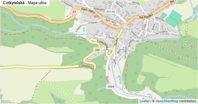 Cotkytelská - mapa ulice