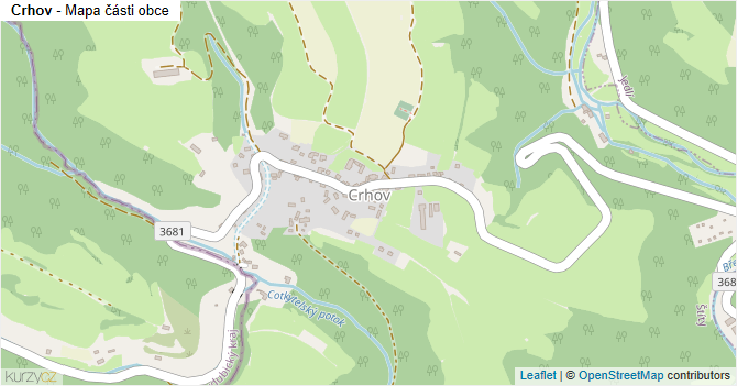 Crhov - mapa části obce