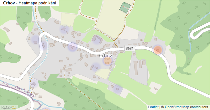 Crhov - mapa podnikání