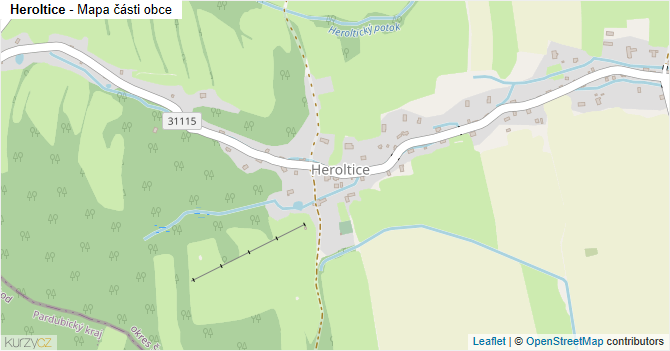 Heroltice - mapa části obce