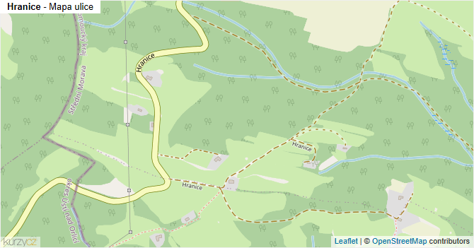 Hranice - mapa ulice