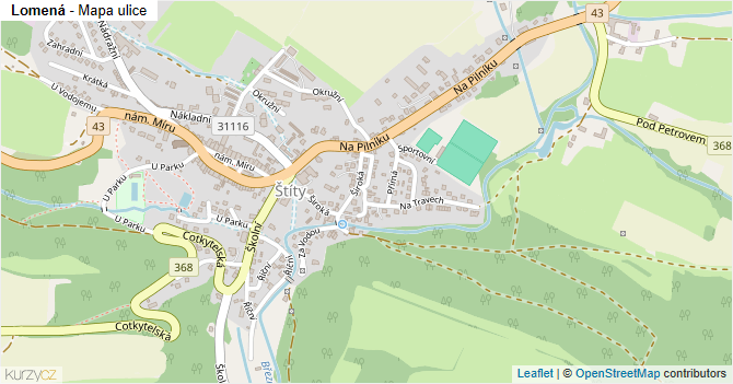 Lomená - mapa ulice