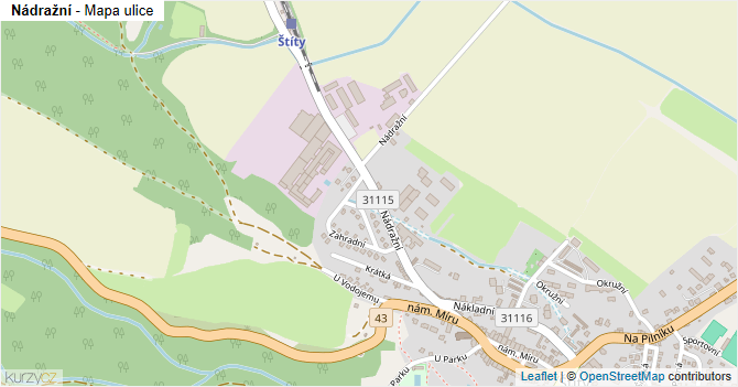 Nádražní - mapa ulice