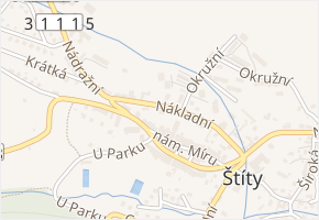 Nákladní v obci Štíty - mapa ulice