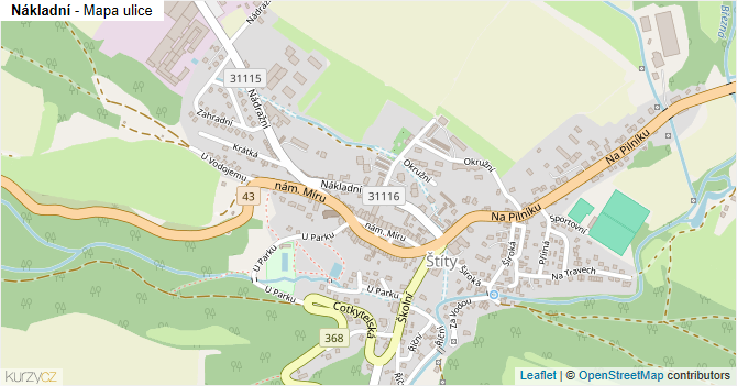 Nákladní - mapa ulice