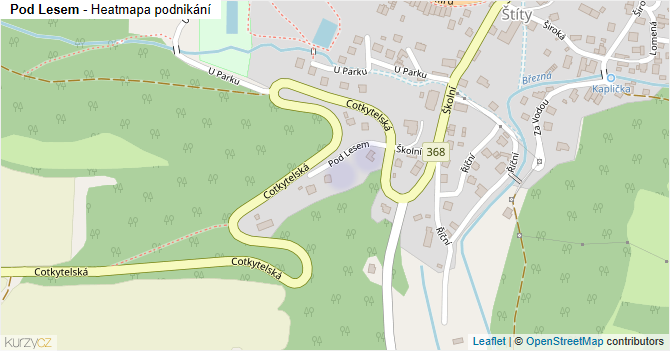 Pod Lesem - mapa podnikání