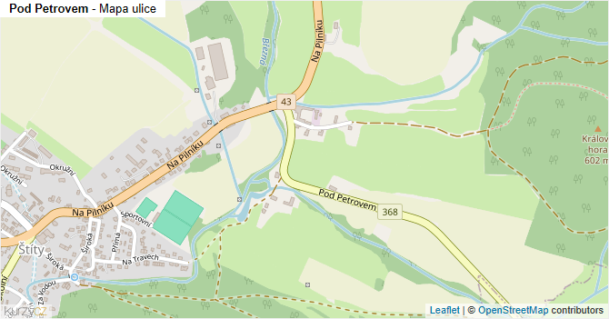 Pod Petrovem - mapa ulice