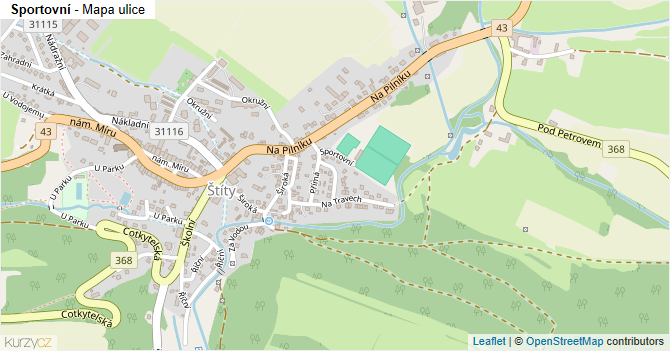 Sportovní - mapa ulice