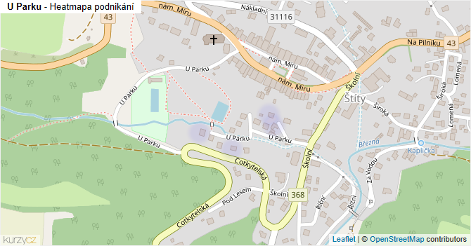 U Parku - mapa podnikání