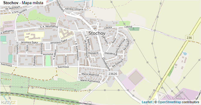 Stochov - mapa města