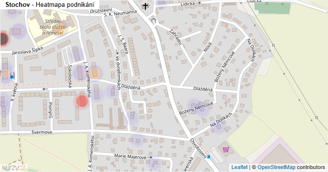 Stochov - mapa podnikání