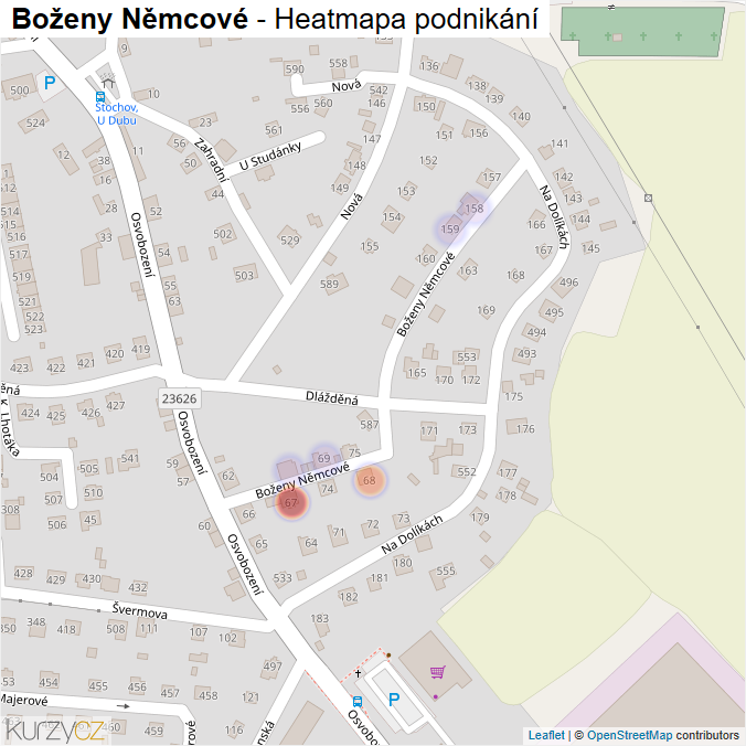 Mapa Boženy Němcové - Firmy v ulici.