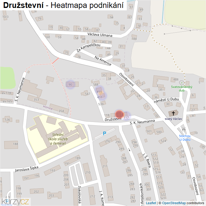 Mapa Družstevní - Firmy v ulici.