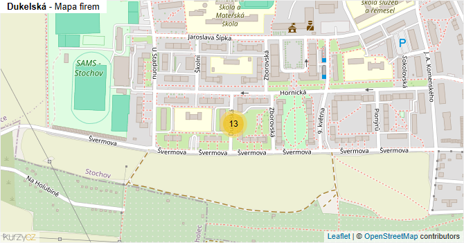 Dukelská - mapa firem