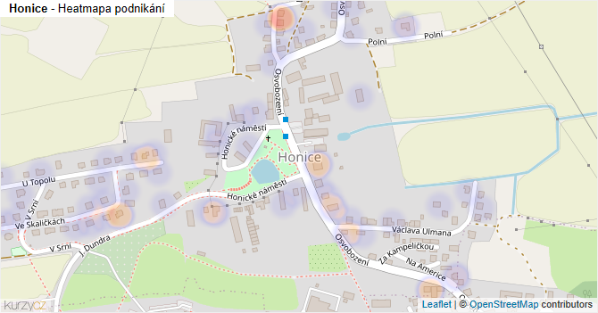 Honice - mapa podnikání