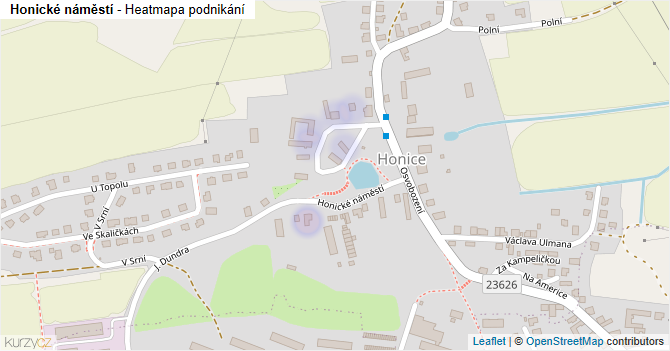 Honické náměstí - mapa podnikání