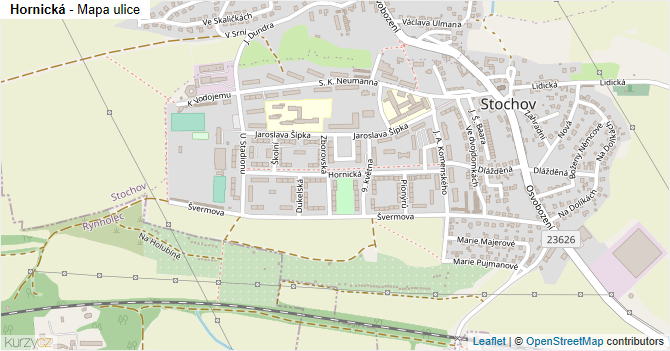 Hornická - mapa ulice
