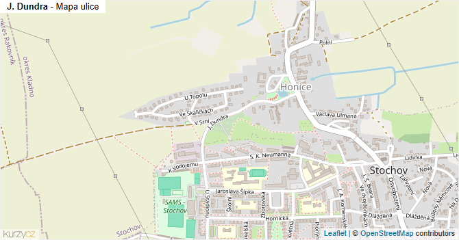 J. Dundra - mapa ulice