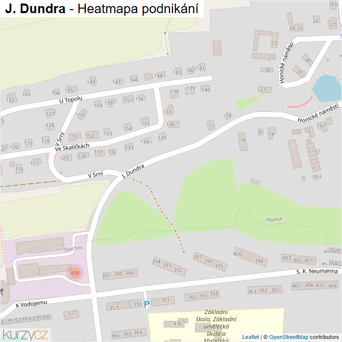 Mapa J. Dundra - Firmy v ulici.