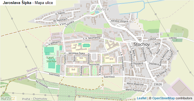 Jaroslava Šípka - mapa ulice