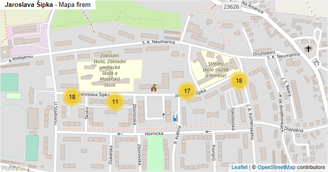 Jaroslava Šípka - mapa firem