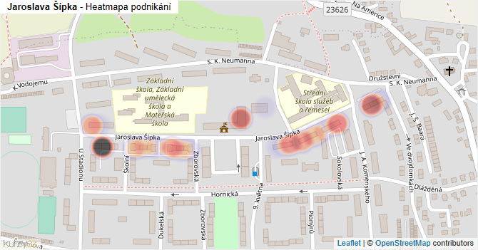 Jaroslava Šípka - mapa podnikání
