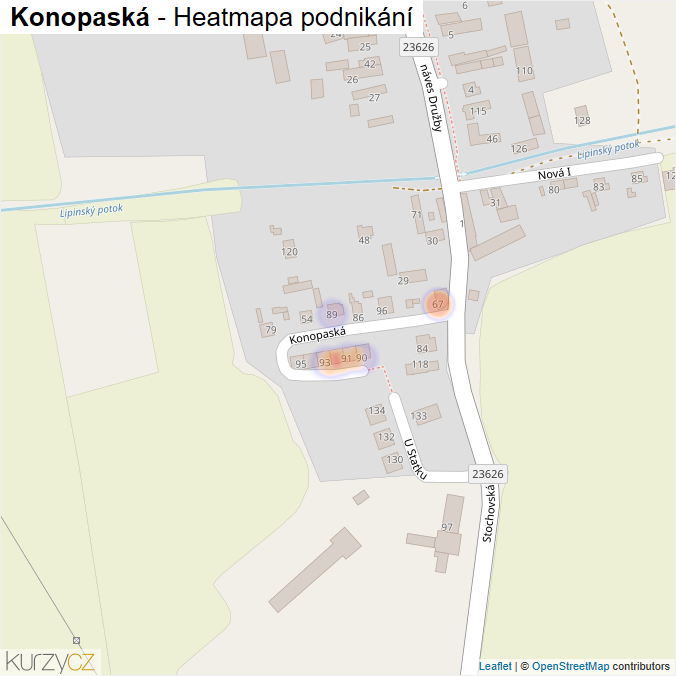 Mapa Konopaská - Firmy v ulici.