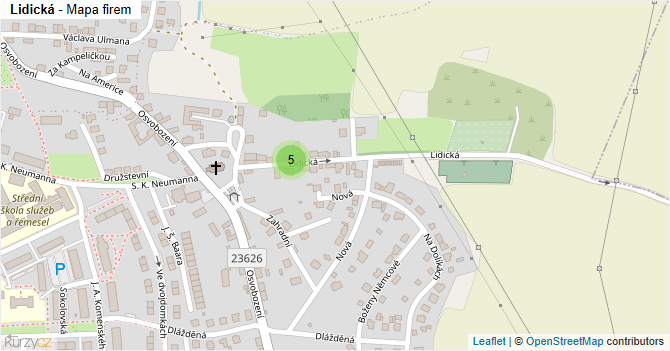 Lidická - mapa firem