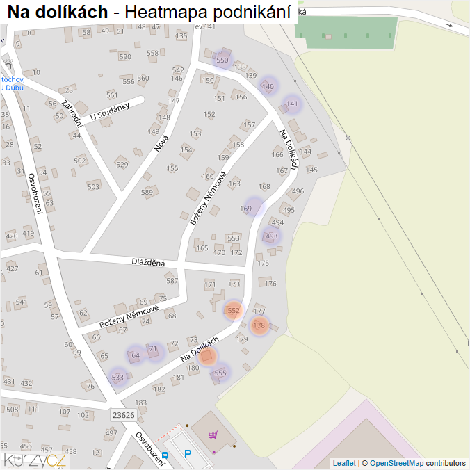 Mapa Na dolíkách - Firmy v ulici.