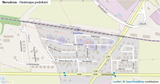 Nerudova - mapa podnikání