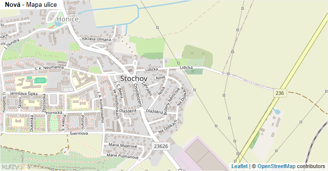 Nová - mapa ulice