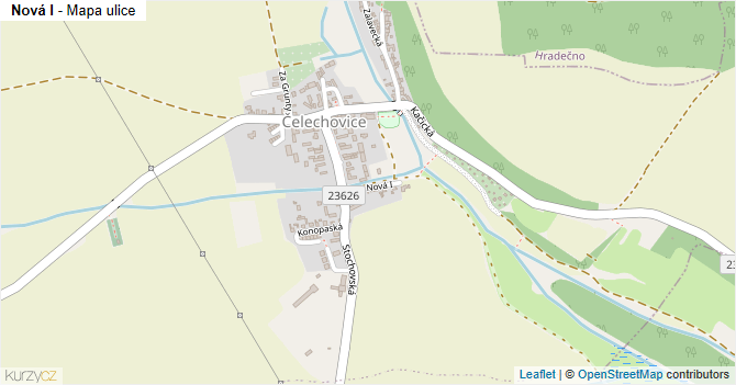 Nová I - mapa ulice