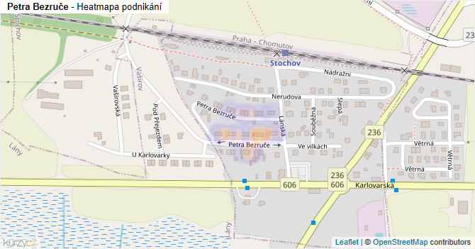 Petra Bezruče - mapa podnikání