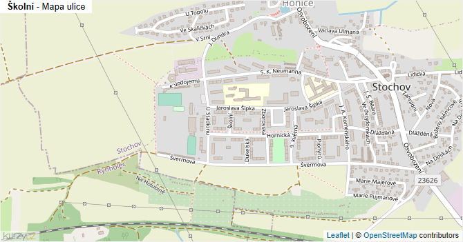 Školní - mapa ulice