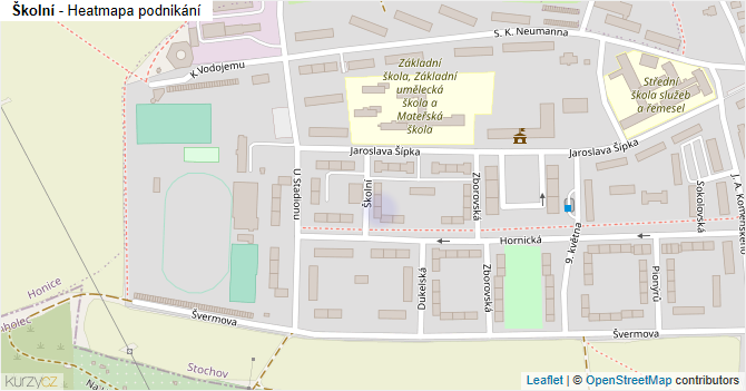 Školní - mapa podnikání