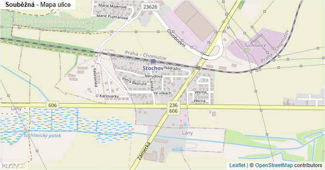 Souběžná - mapa ulice