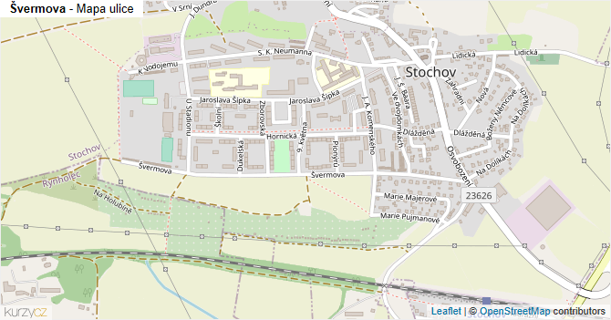 Švermova - mapa ulice