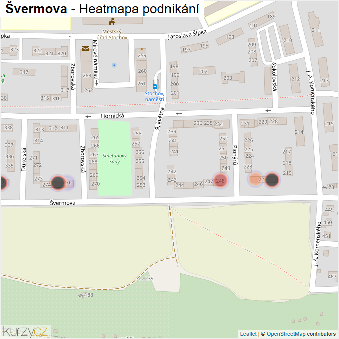 Mapa Švermova - Firmy v ulici.