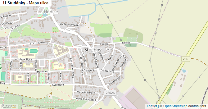U Studánky - mapa ulice