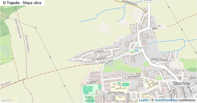 U Topolu - mapa ulice