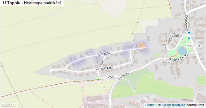 U Topolu - mapa podnikání