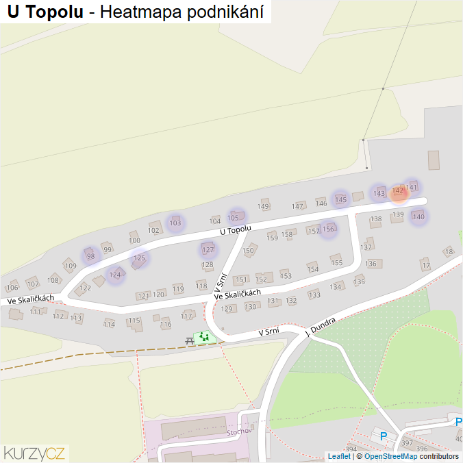 Mapa U Topolu - Firmy v ulici.