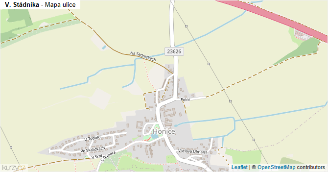 V. Stádníka - mapa ulice