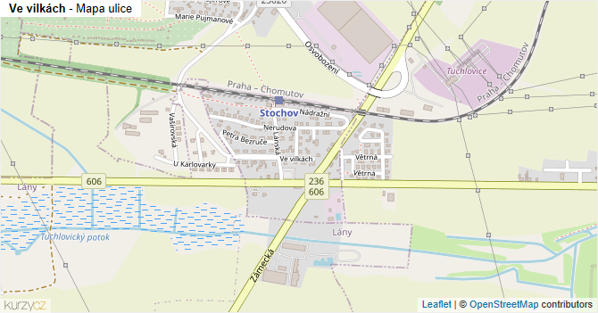 Ve vilkách - mapa ulice