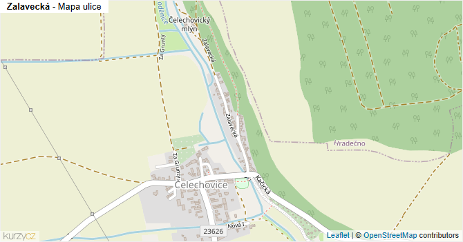 Zalavecká - mapa ulice
