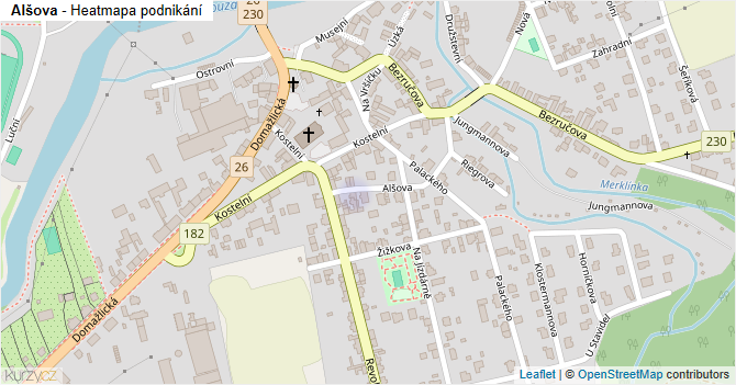 Alšova - mapa podnikání