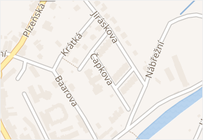 Čapkova v obci Stod - mapa ulice