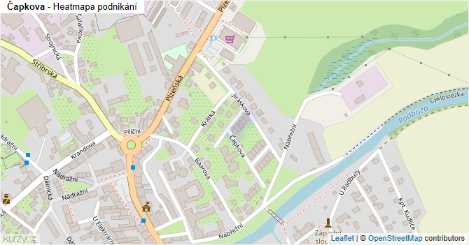 Čapkova - mapa podnikání